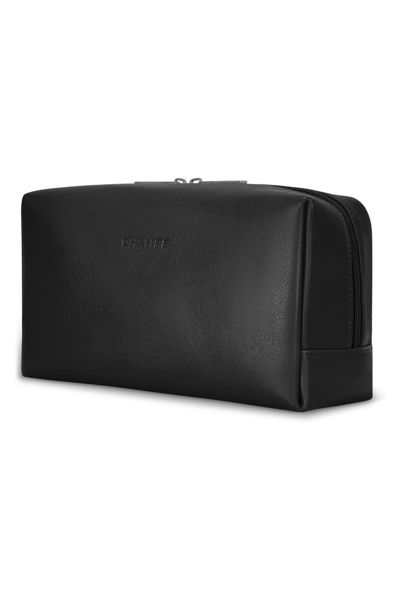 Onyx Leather Dopp Kit, Alternate, color, BLACK