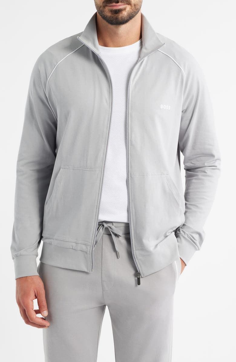 BOSS Mixmatch Z Knit Jacket, Main, color, Light/ Pastel Grey