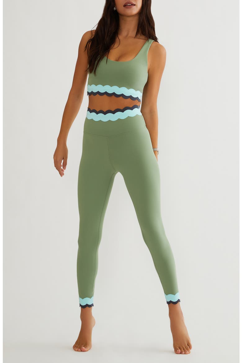 Stacy Scalloped High Waist 7/8 Leggings, Alternate, color, SAGE MIST