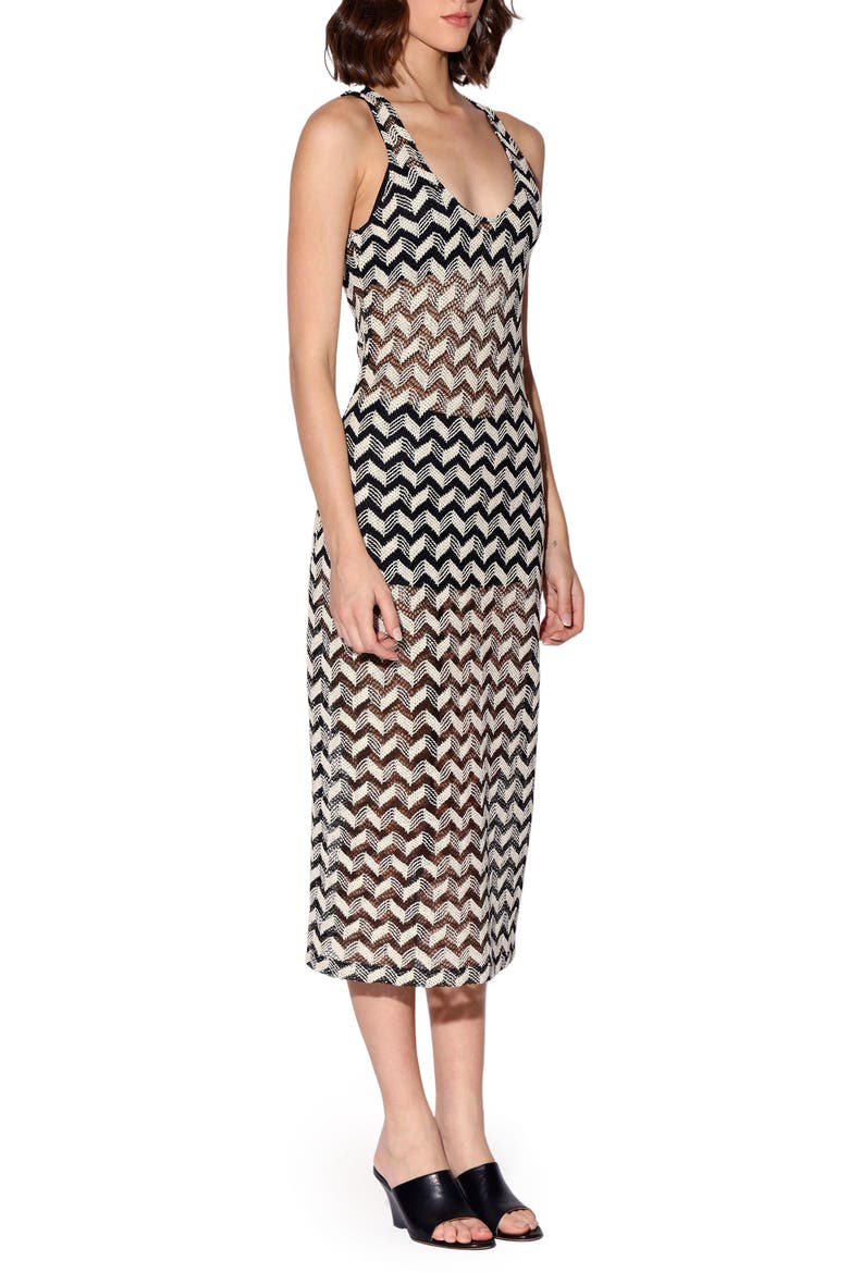 Naveah Chevron Knit Dress, Alternate, color, CREAM BLACK