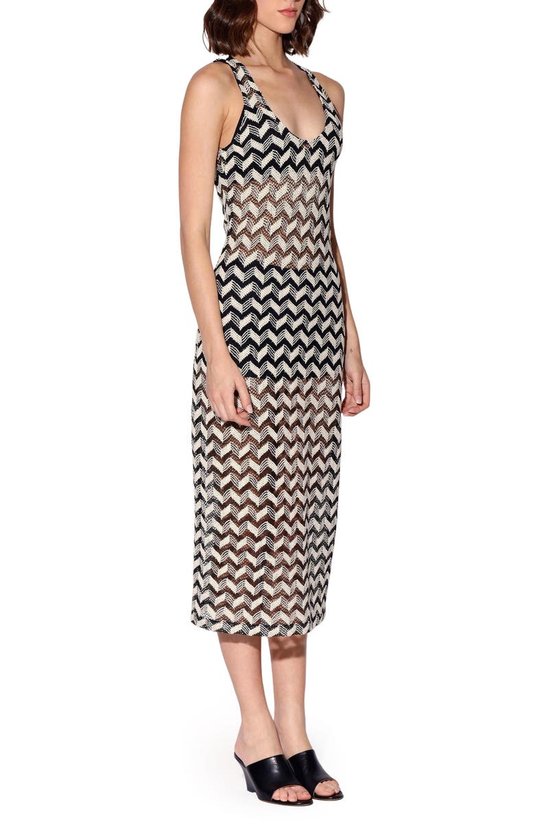 Walter Baker Naveah Chevron Knit Dress, Alternate, color, Cream Black