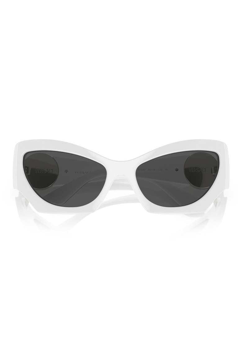 60mm Cat Eye Sunglasses, Alternate, color, WHITE
