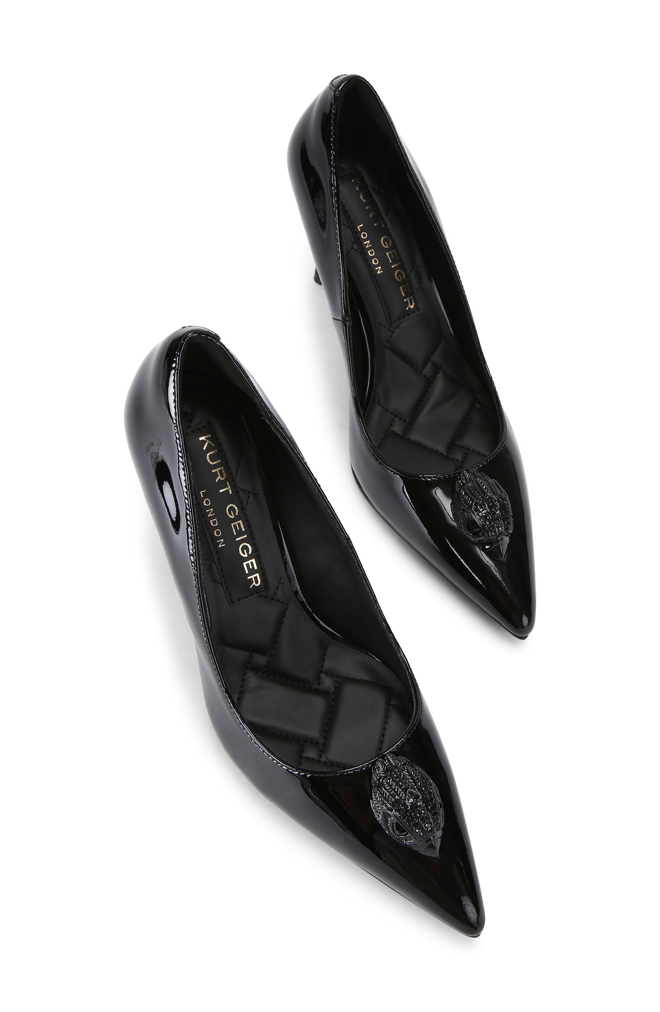 Kurt Geiger London Belgravia Eagle Pointed Toe Court Pump, Alternate, color, Black