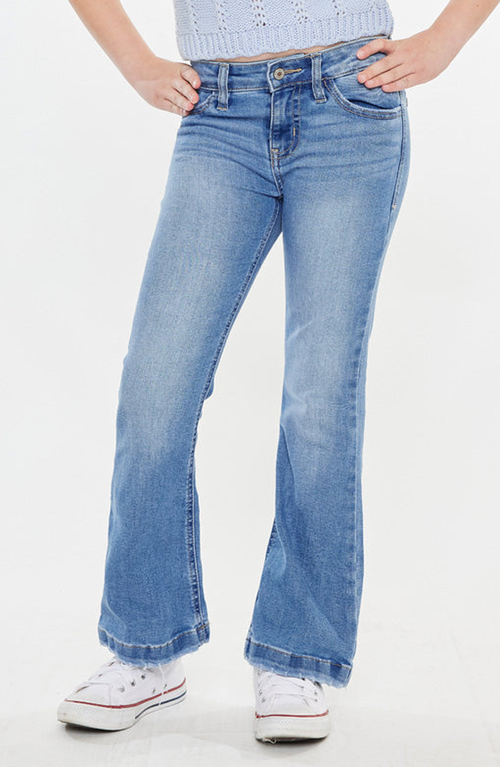 Kancan Kids'  Aster Mid Rise Flare Jeans In Blue