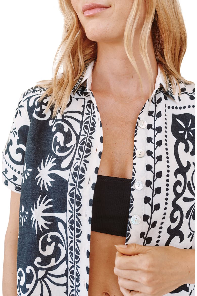 Bandana Print Button-Up Top, Alternate, color, TROPICAL BANDANA PRINT
