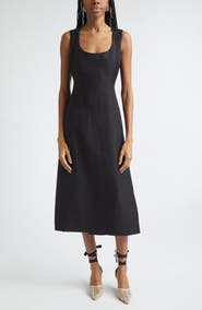 Jacquemus Tablier Linen Blend Midi Dress