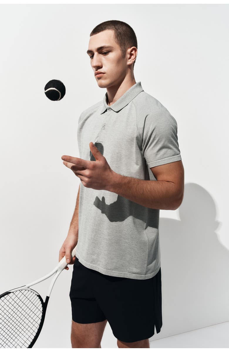 H&M Regular Fit Tennis T-shirt With Drymove, Alternate, color, Light Gray Melange