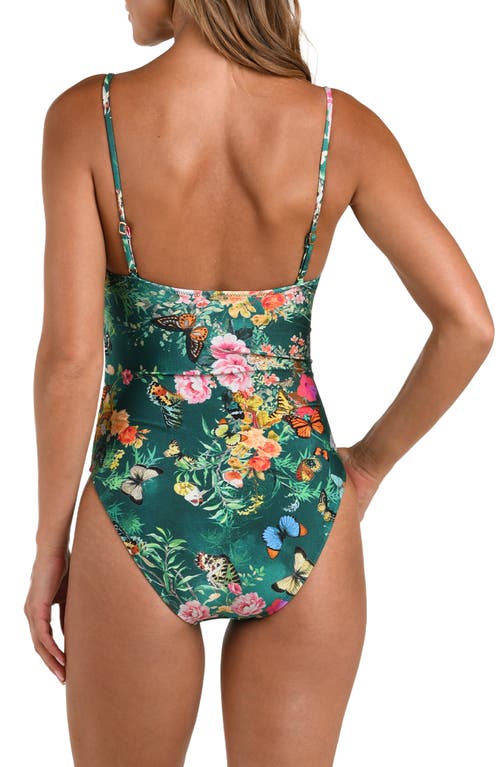 L'agence Remi Print One-piece Swimsuit In Blue