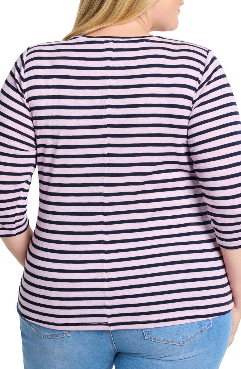 NZT by NIC+ZOE Stripe Cotton & Modal Boat Neck Top, Alternate, color, 