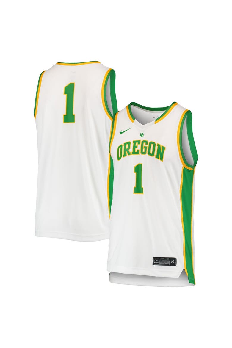 Unisex Nike #1 White Oregon Ducks Women's Basketball Throwback Replica Jersey, Main, color, White