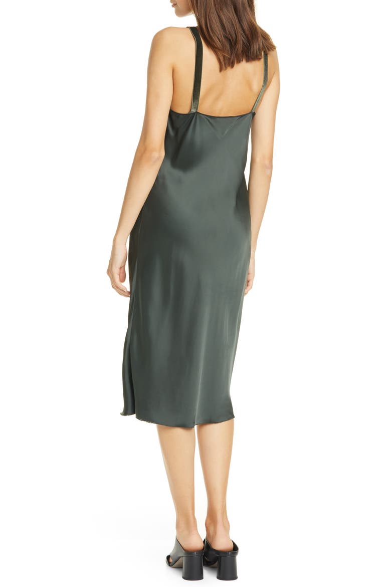 Velvet Strap Slipdress, Alternate, color, FOREST