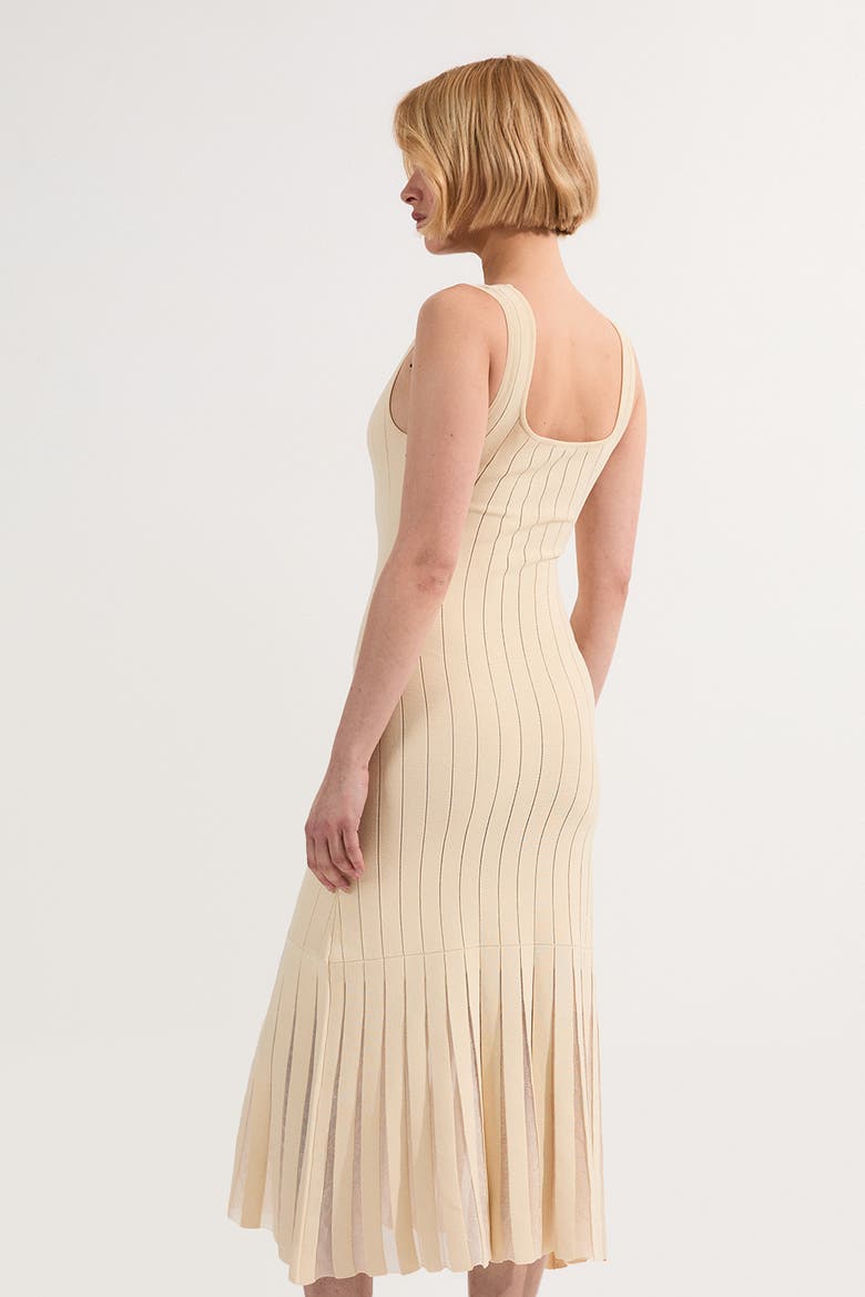 Square Neck Knitted Flippy Dress, Alternate, color, Cream