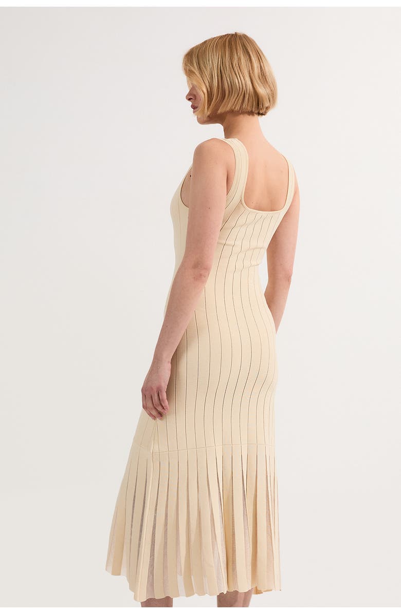 Karen Millen Square Neck Knitted Flippy Dress, Alternate, color, Cream