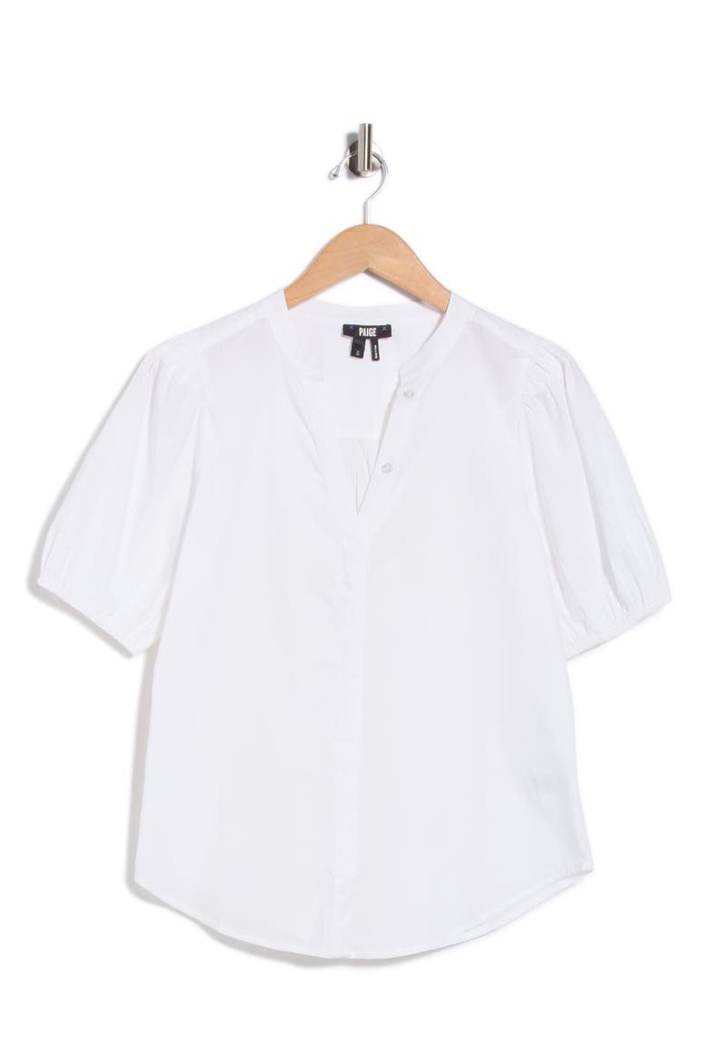 Arra Cotton Puff Sleeve Top, Main, color, WHITE