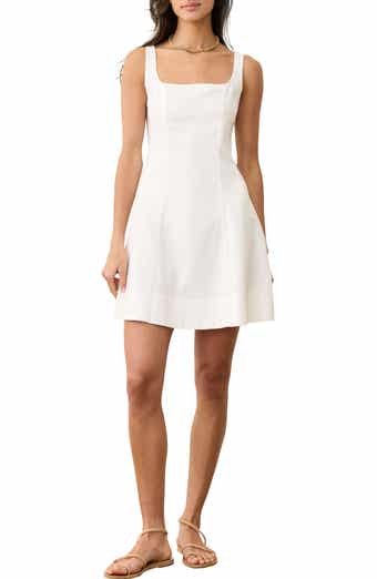 Marine Layer Denisse Hemp Blend Fit & Flare Minidress