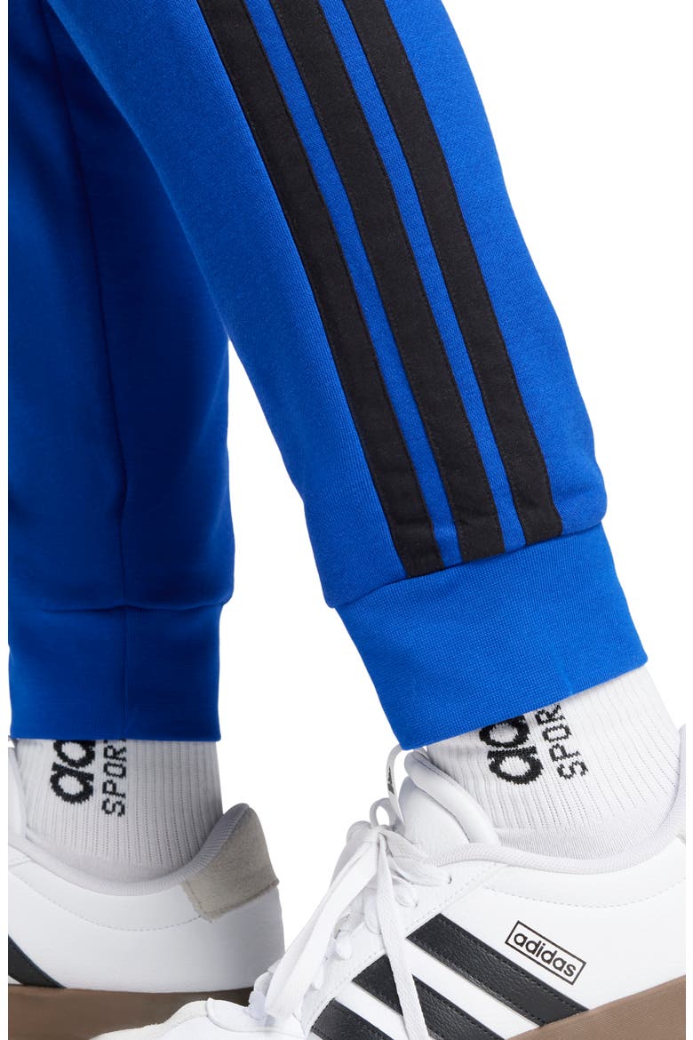 Essentials 3-Stripes Fleece Joggers, Alternate, color, TEAM ROYAL BLUE/ BLACK