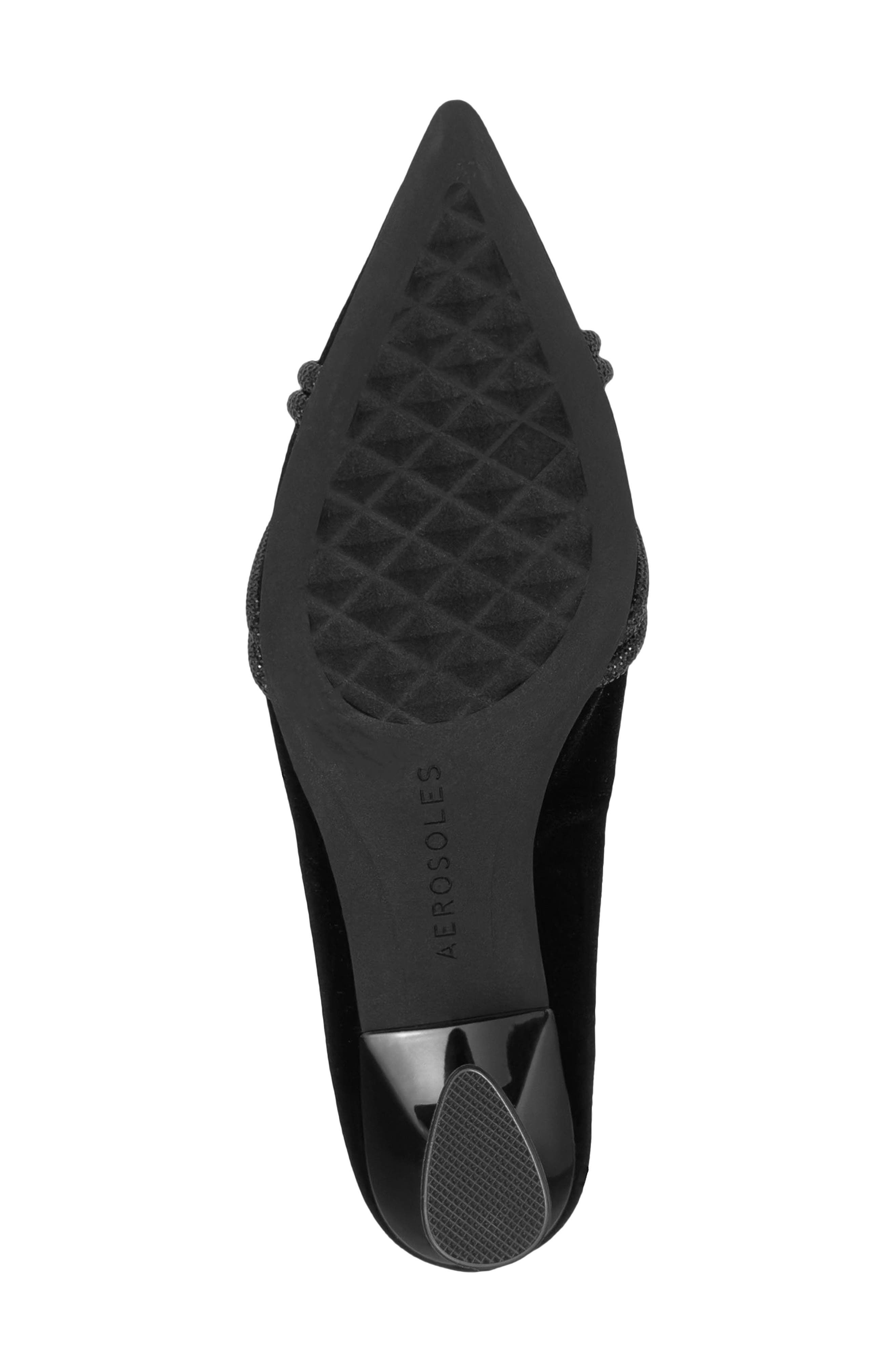 Aerosoles Jacey Crystal Embellished Satin Pump, Alternate, color, Black Velvet