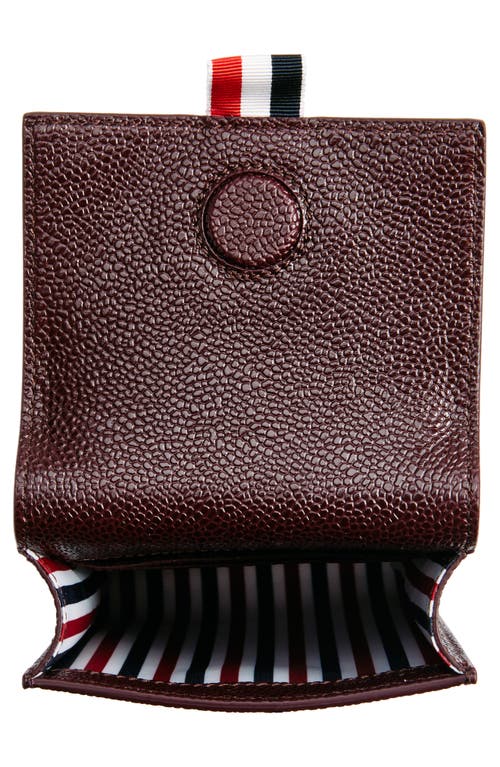 Thom Browne Leather Crossbody Phone Bag In Burgundy