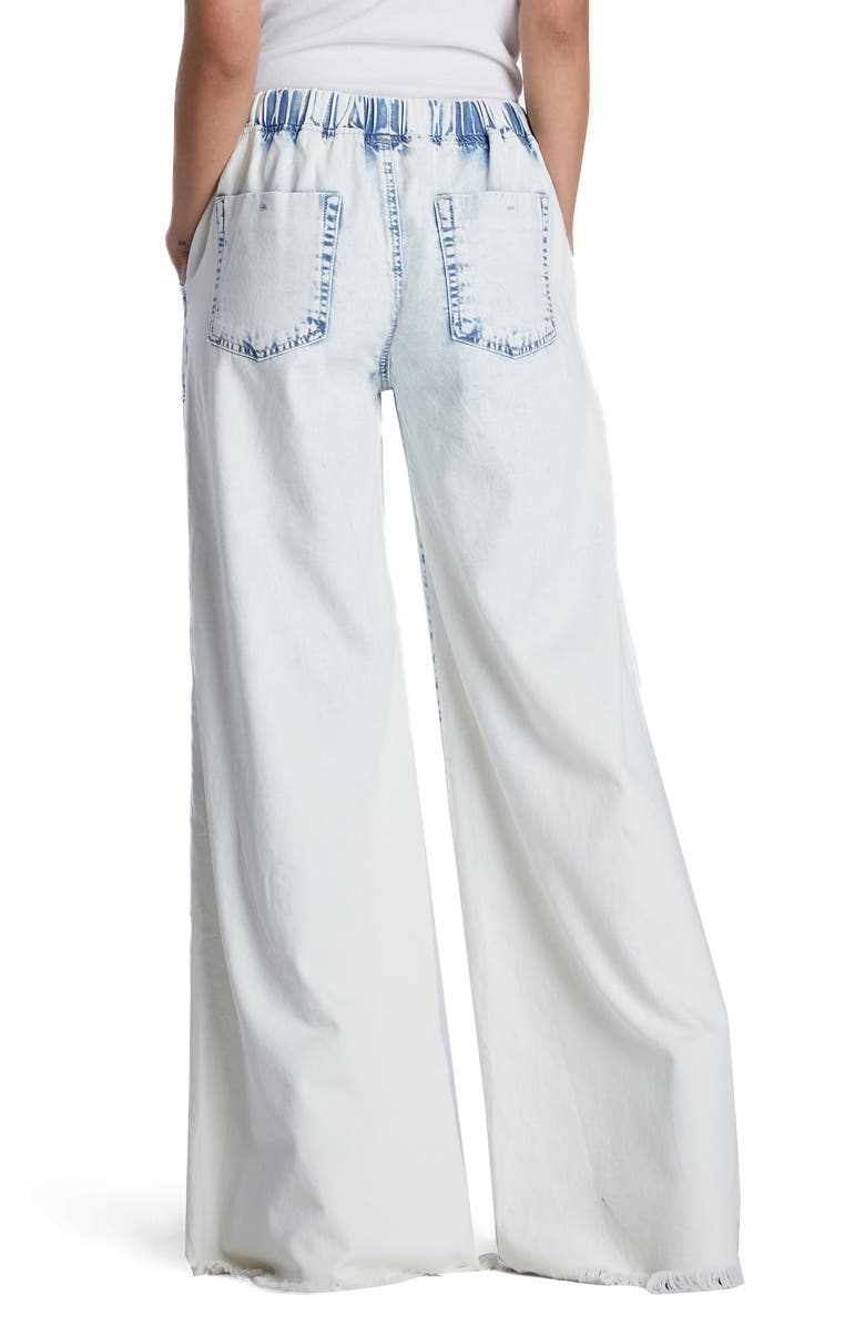 Wash Lab Denim Lola Elastic Waist Frayed Soft Wide Leg Jeans, Alternate, color, 