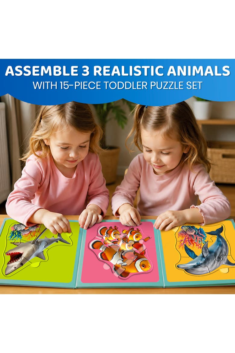Step Up Magnetic Kids Puzzle Collection - Ocean, Safari & Wild Animals, Alternate, color, Ocean