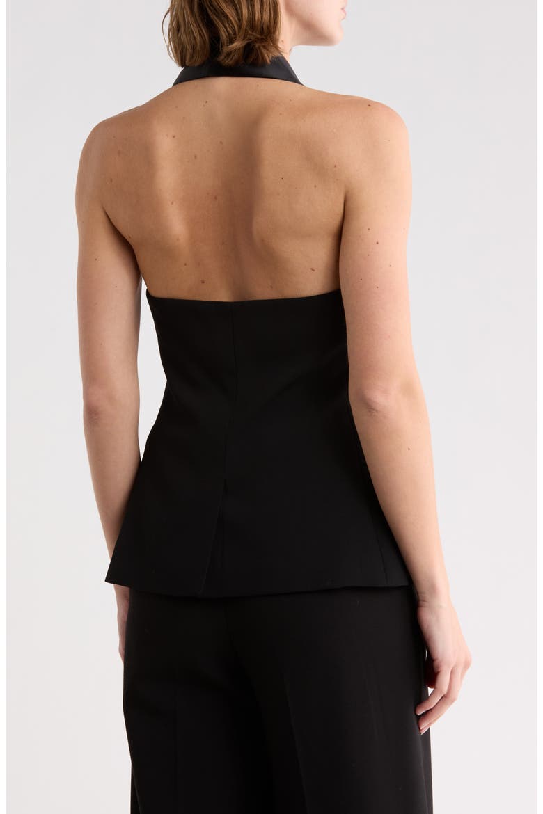 Payton Wool Blend Tuxedo Vest, Alternate, color, BLACK
