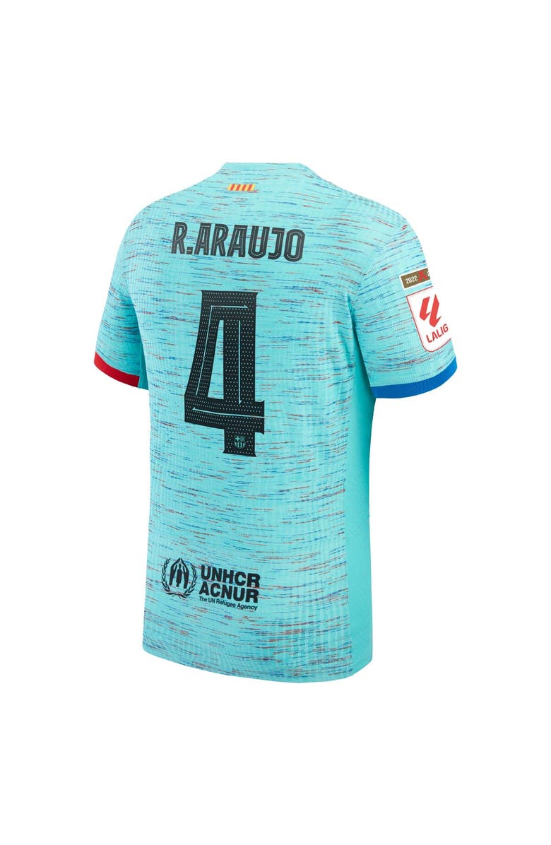 Nike Men's Nike Ronald Araujo Aqua Barcelona 2023/24 Third Authentic Jersey, Alternate, color,