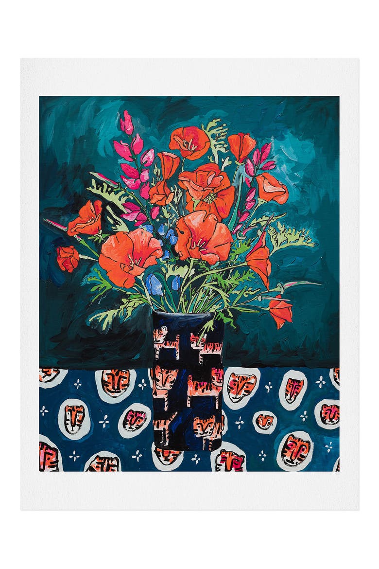 California Bouquet Art Print, Main, color, BLUE