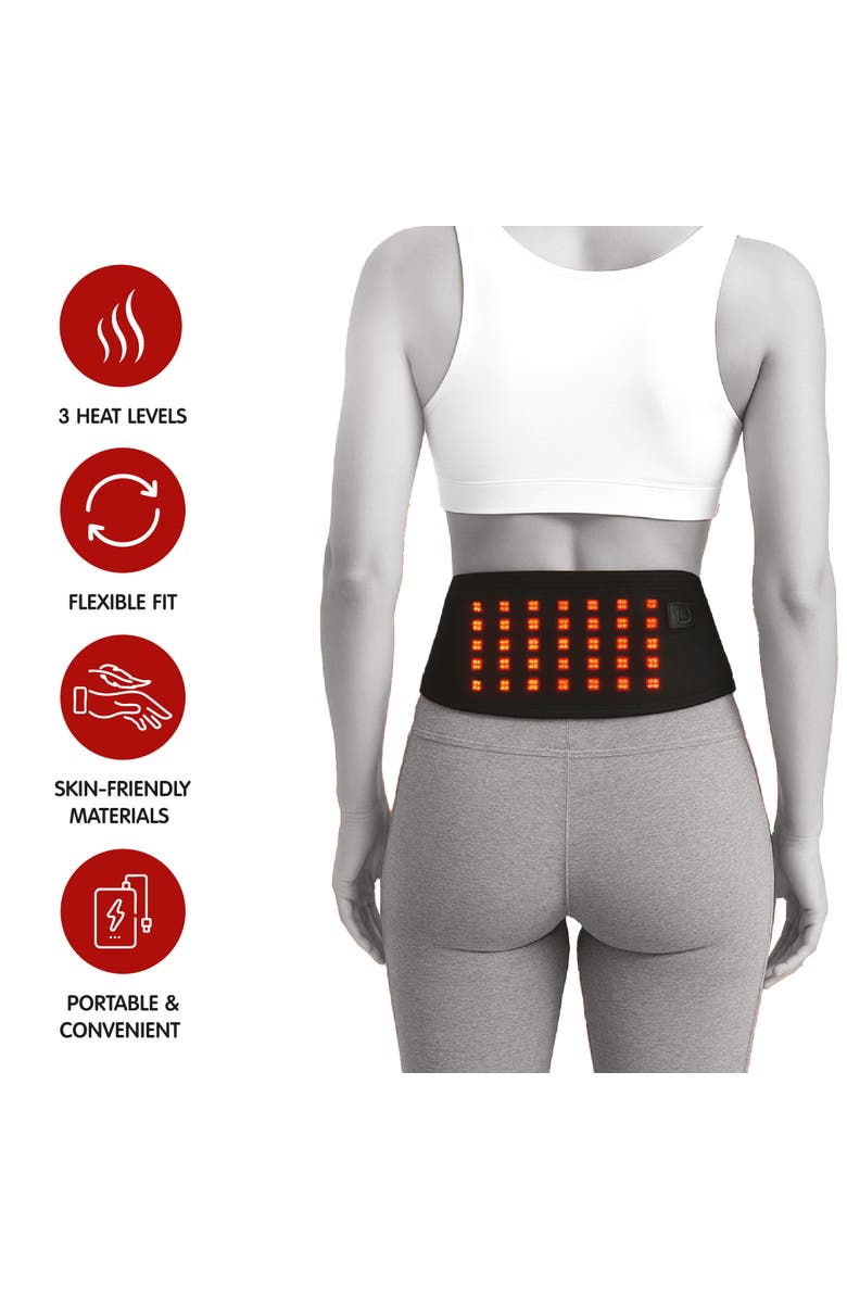 PURSONIC Red Light Therapy Back Wrap - Comfort & Recovery for Lower Back and Core, Alternate, color, Black