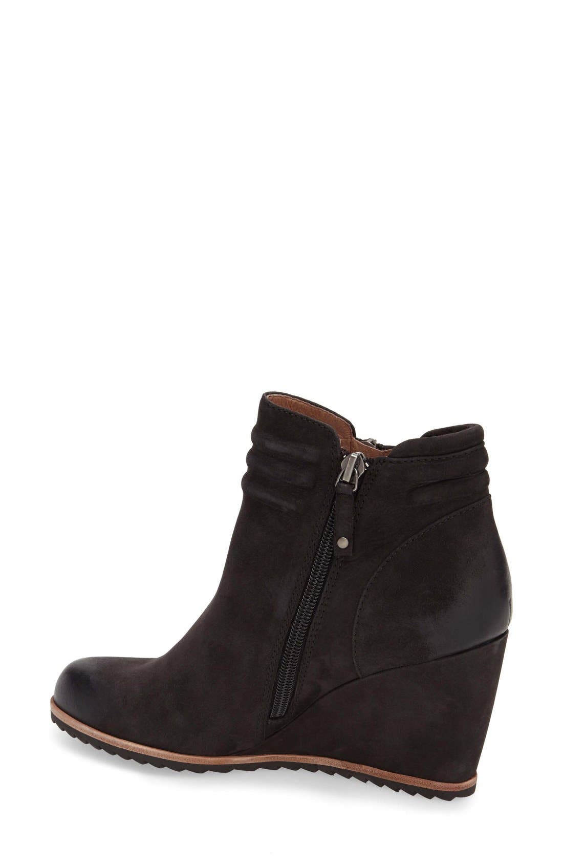 'Ashton' Wedge Ankle Bootie, Alternate, color, BLACK LEATHER