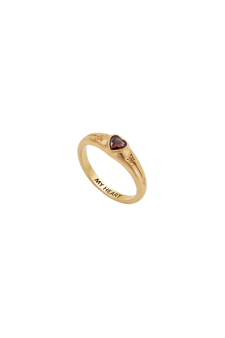 My Heart Signet Ring, Main, color, Gold