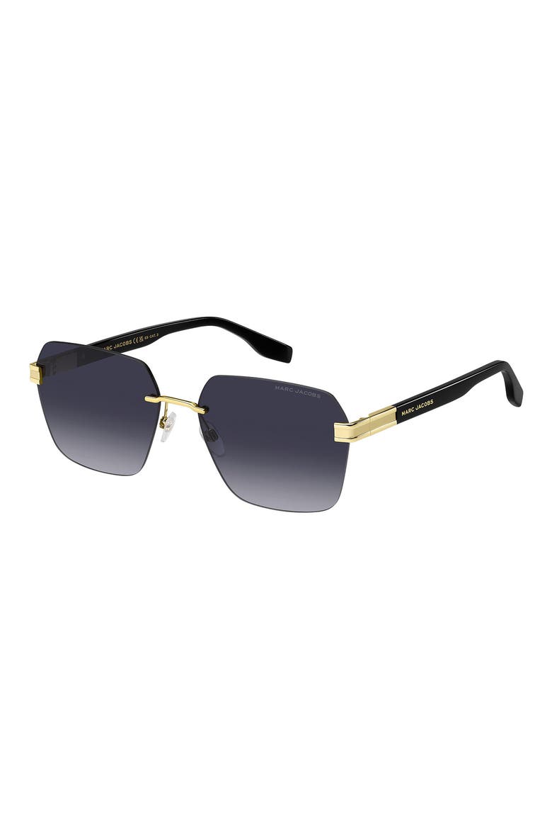 61mm Square Sunglasses, Alternate, color, BLACK