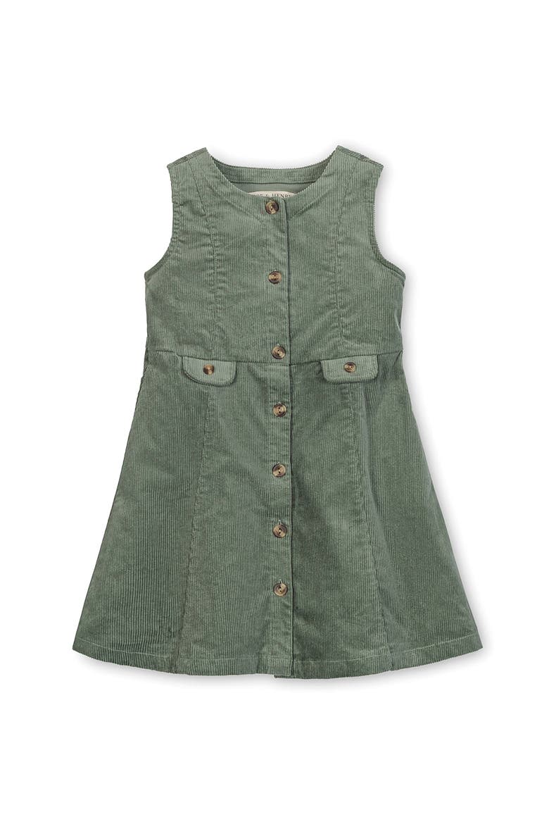 Kids' Organic Corduroy Button Front Jumper, Main, color, Sage