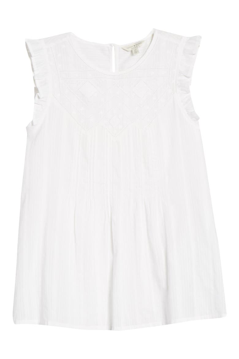 Shiffly Ruffle Cotton Tank, Alternate, color, BRIGHT WHITE