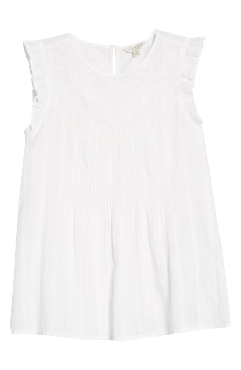 Lucky Brand Shiffly Ruffle Cotton Tank, Alternate, color, 