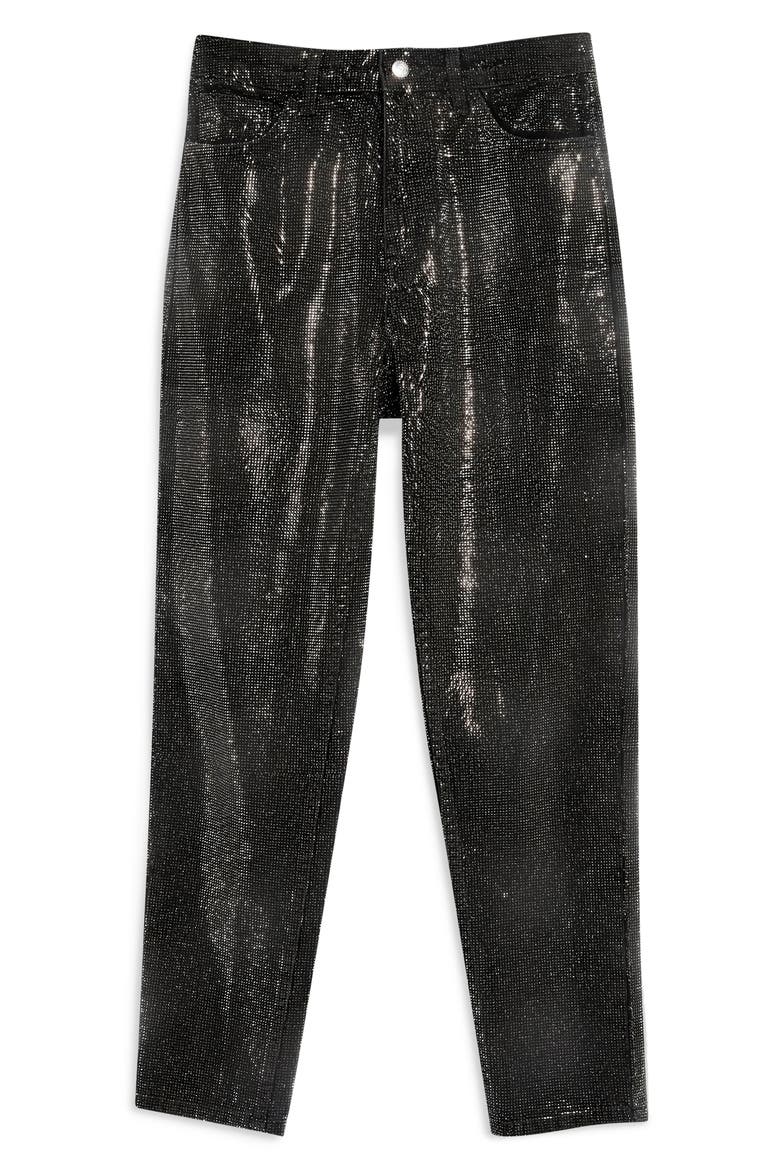 Pinstud Mom Jeans, Alternate, color, BLACK