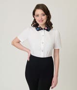 Unique Vintage 1940s Collared Blouse