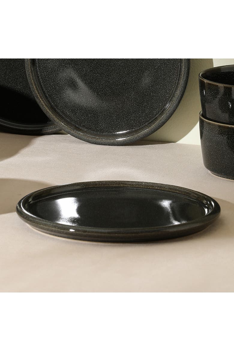 Eden Stoneware 4-Piece Salad Plate Set, Alternate, color, Charcoal Grey
