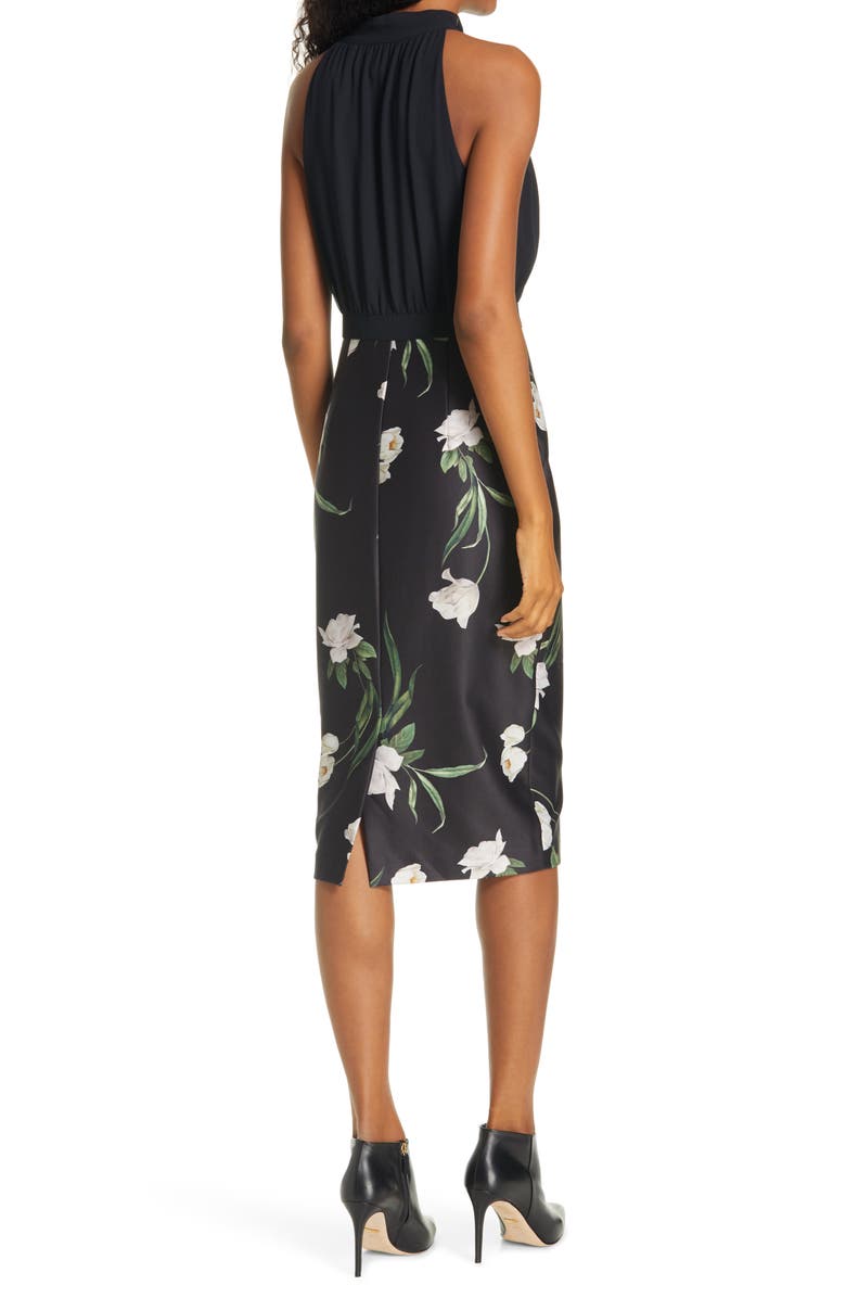 Ted Baker London Sabbie Sleeveless Tie Neck Dress, Alternate, color, 