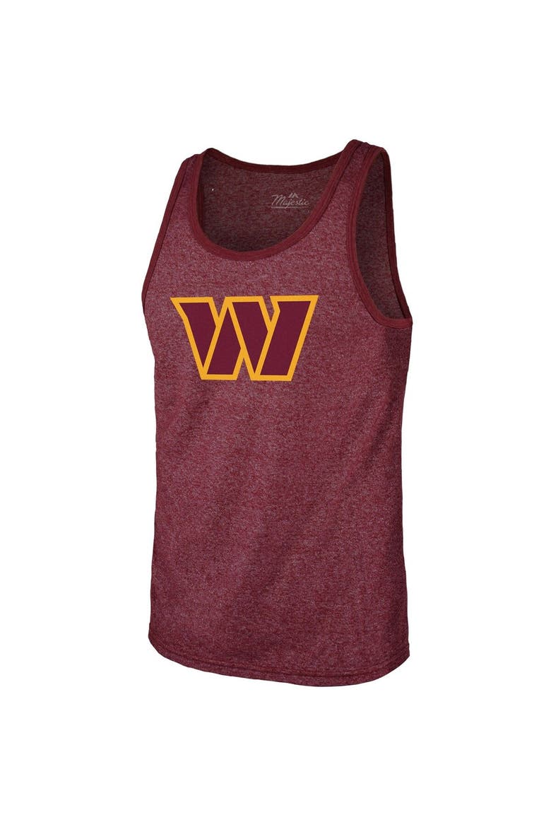 Men's Majestic Threads Terry McLaurin Heathered Burgundy Washington Commanders Player Name & Number Tank Top, Alternate, color, Burgundy