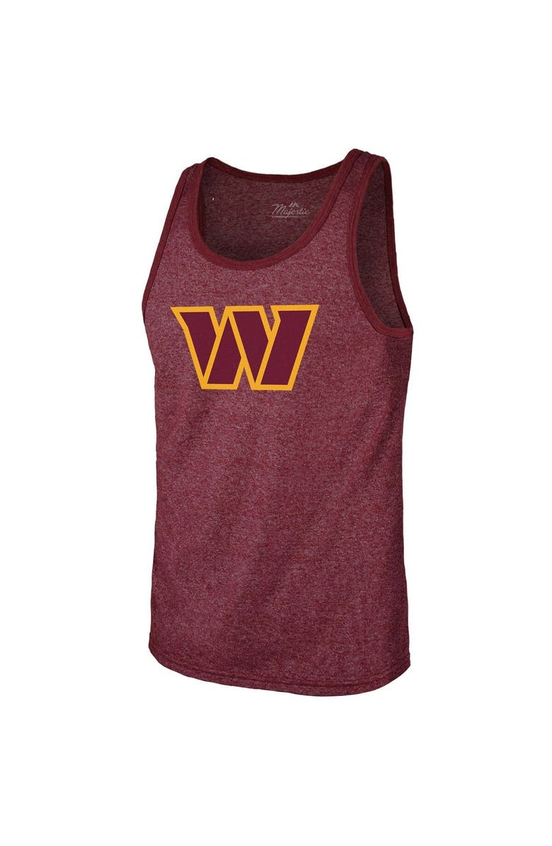 Majestic Threads Men's Majestic Threads Terry McLaurin Heathered Burgundy Washington Commanders Player Name & Number Tank Top, Alternate, color, Burgundy