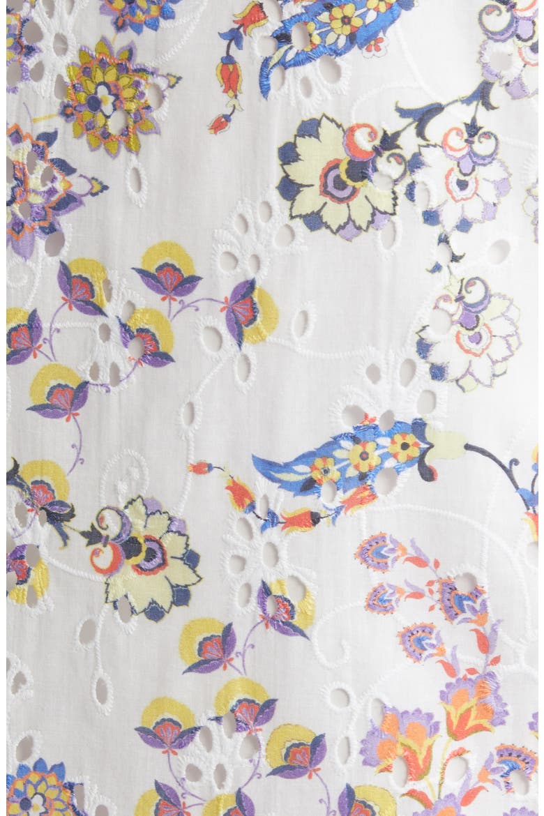 Daniela Floral Embroidered Cotton Dress, Alternate, color, IVORY MULTI