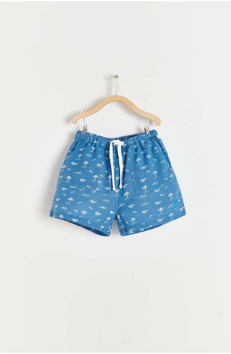 Babycottons Shorts Francis Palms, Main, color, Pastel Blue