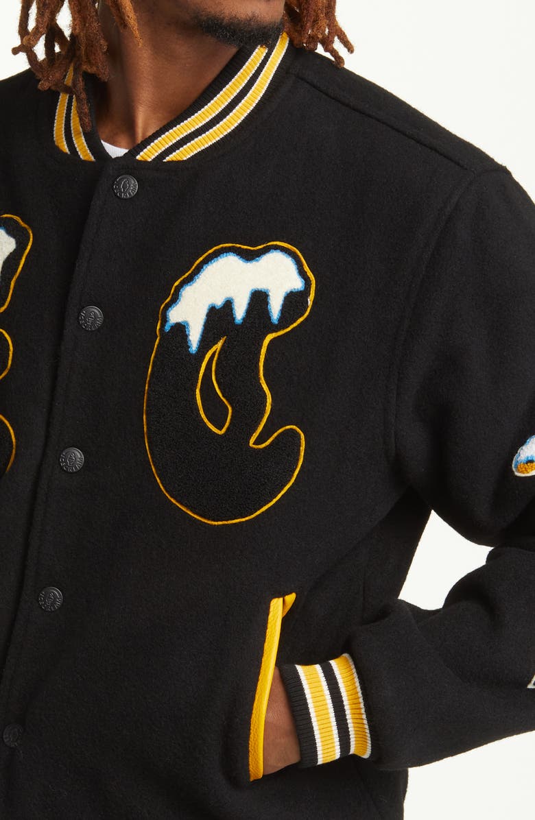 ICECREAM Flap Jack Wool Blend Letterman Jacket, Alternate, color, 
