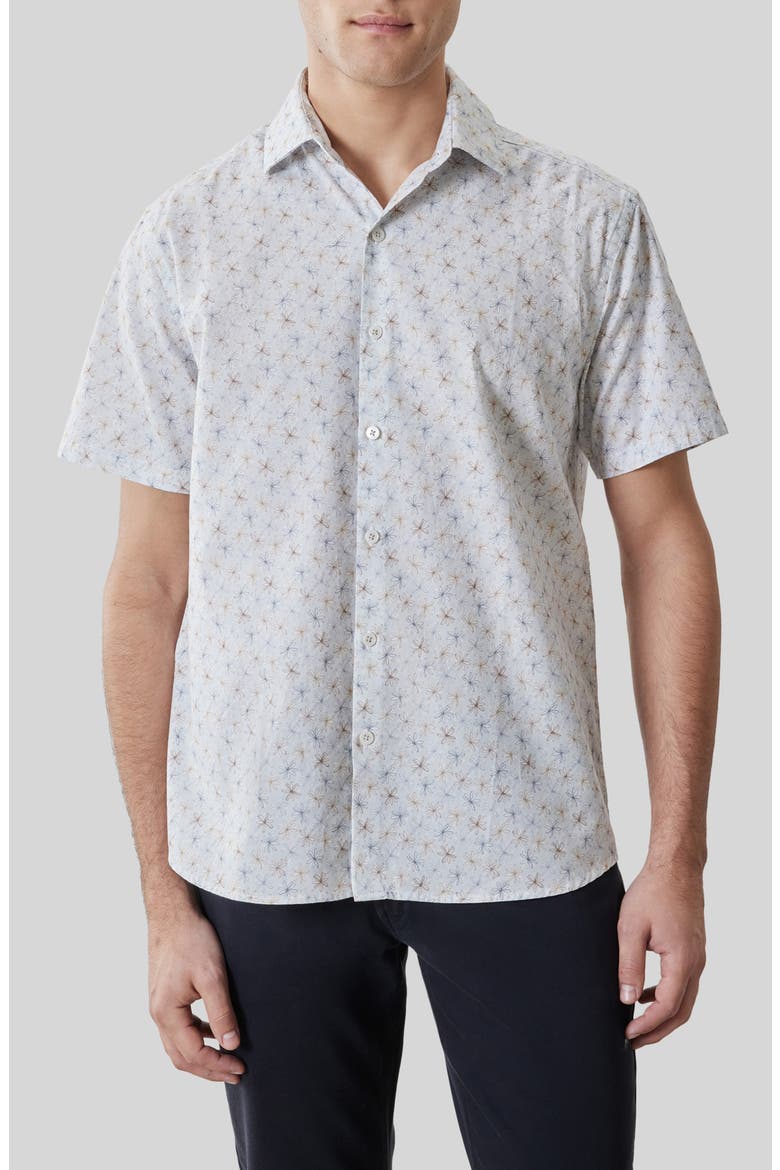 Turcot Floral Short Sleeve Button-Up Shirt, Main, color, FRESH BLUE