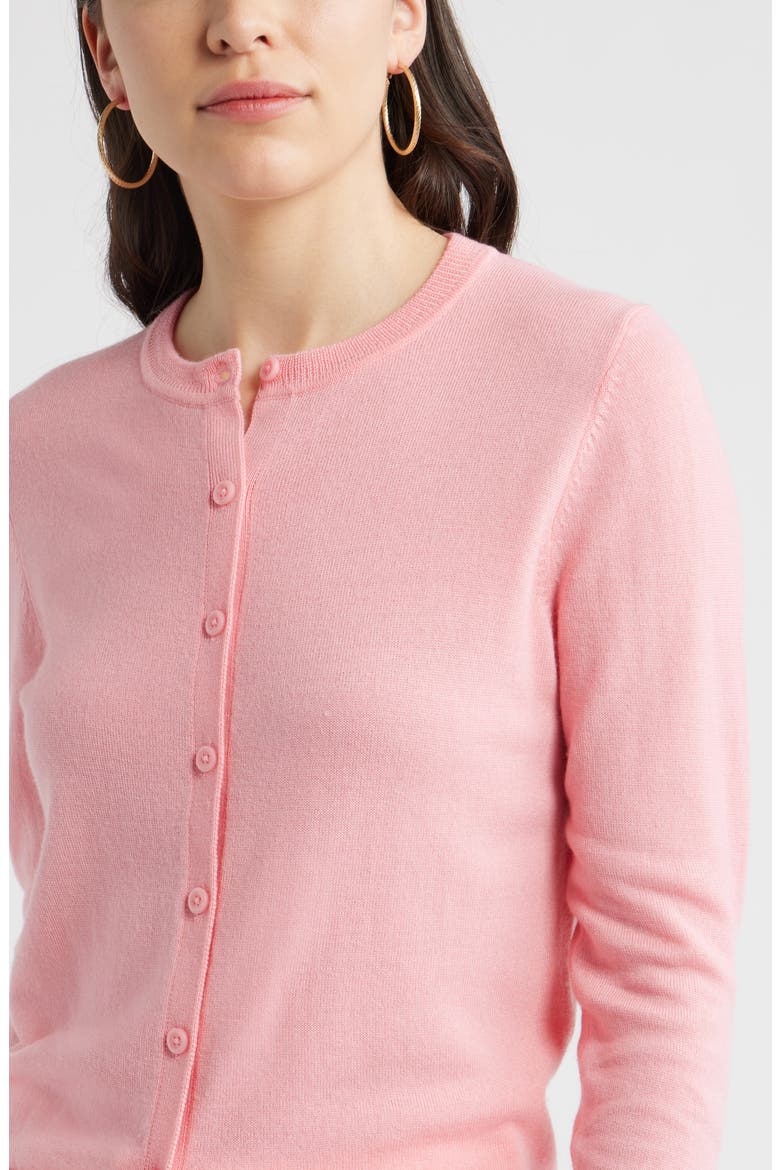 Merino Wool Blend Cardigan, Alternate, color, PINK DIANTHUS