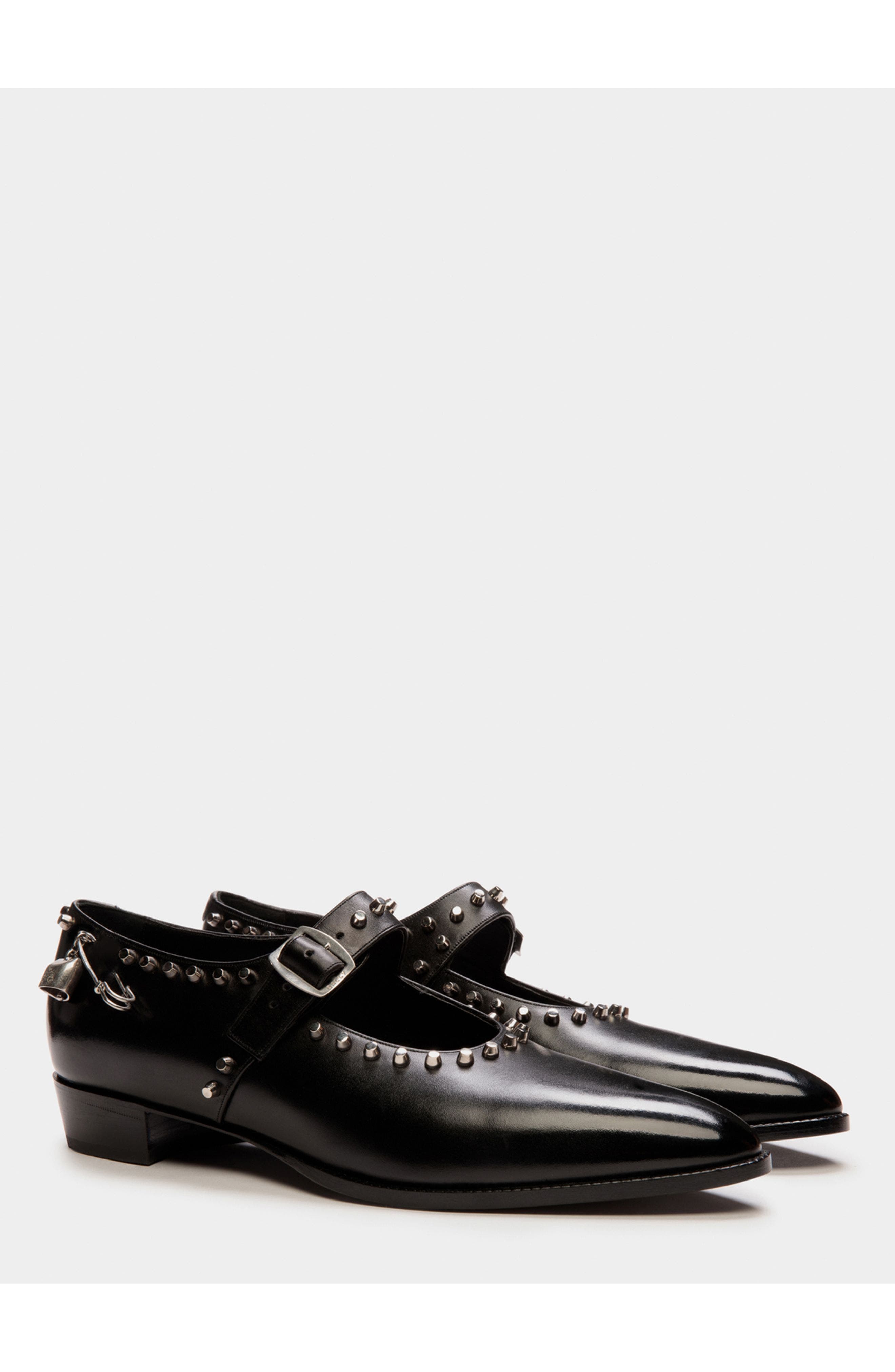 Bally Glendale Mary-Jane in Leather with Studs, Alternate, color, Black