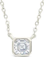 Sterling Forever Asscher Cut Cubic Zirconia Pendant Necklace
