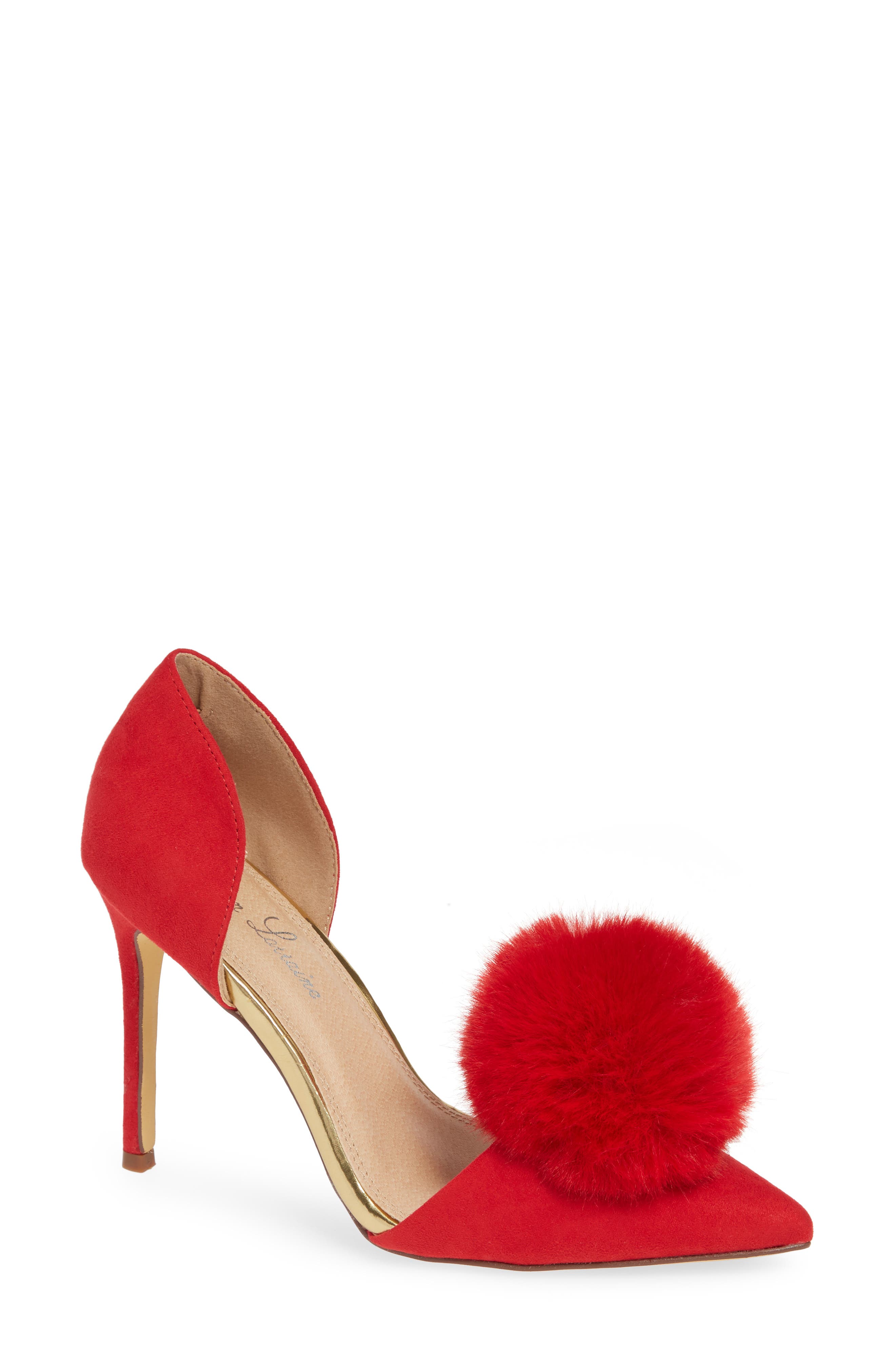 Sassy d'Orsay Pump, Main, color, RED FABRIC
