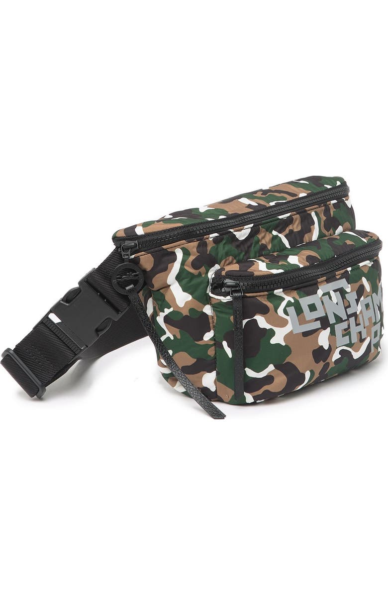 Longchamp Camo Le Pliage Large Belt Bag, Alternate, color, Khaki