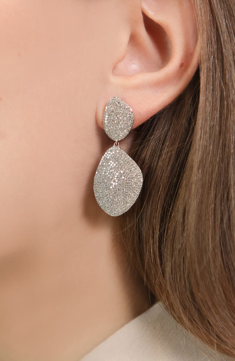 Monica Vinader Nura Diamond Double Teardrop Earrings, Alternate, color,